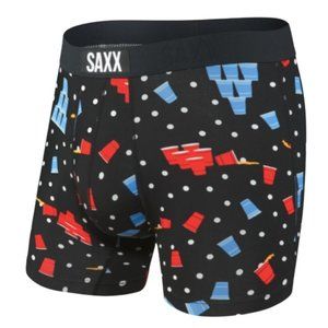 SAXX Vibe Men's Boxer Brief - Black Beer Pong Size Medium NWT